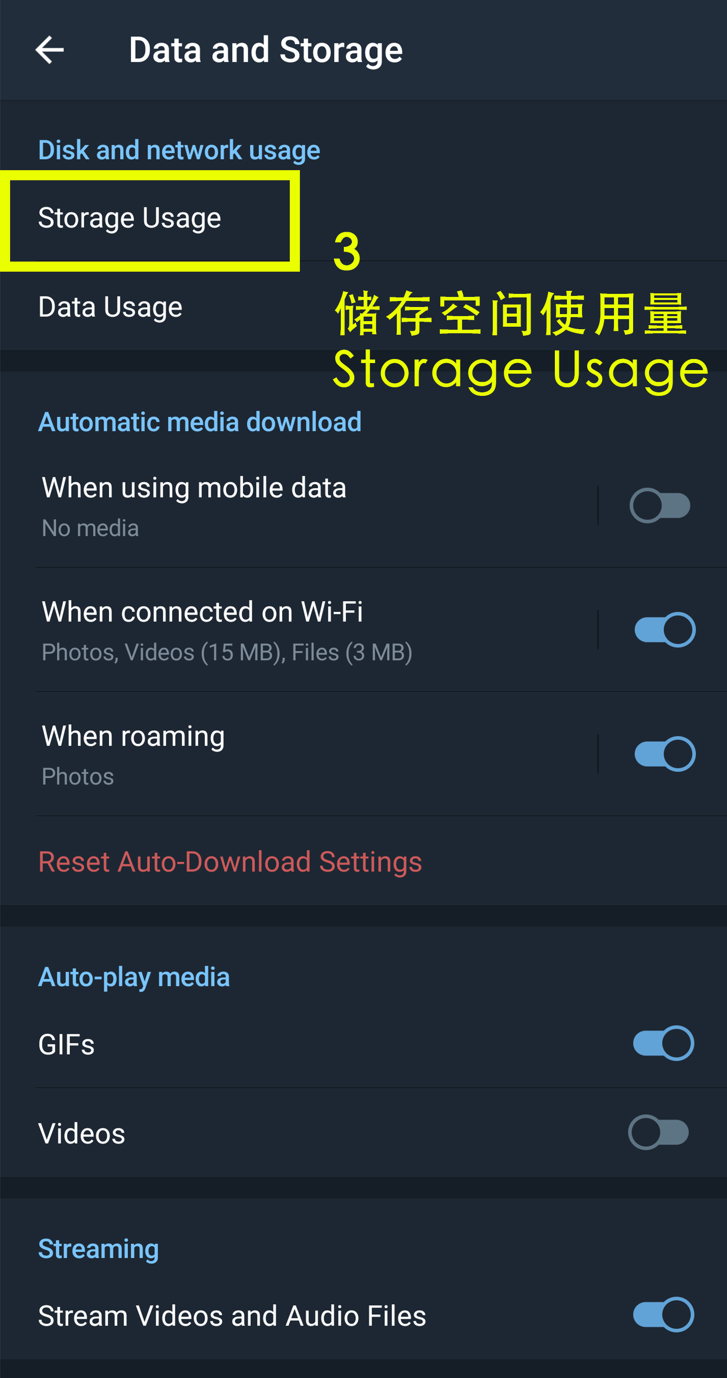 3Storage Usage