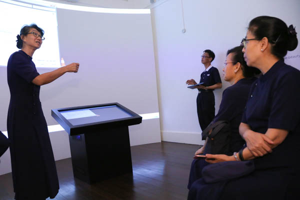 At the multi-media experiential zone, visitors can sit down and view various videos. (Photo by Chua Teong Seng)